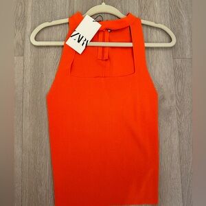 Zara Orange Detailed top